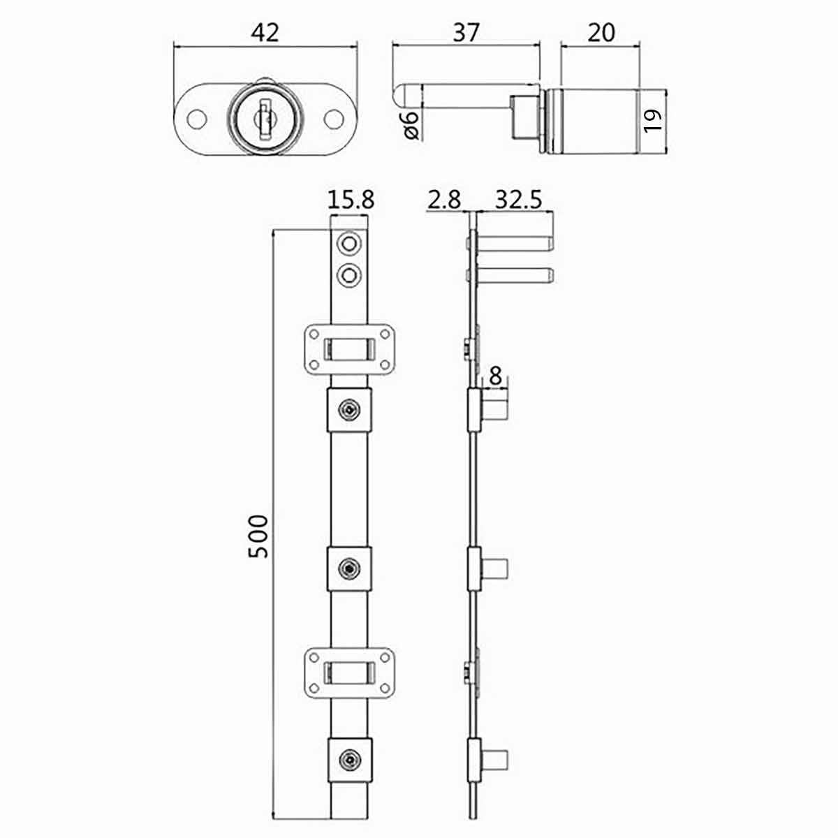 Dorfit DT666-600 Central Lock FM with Bar