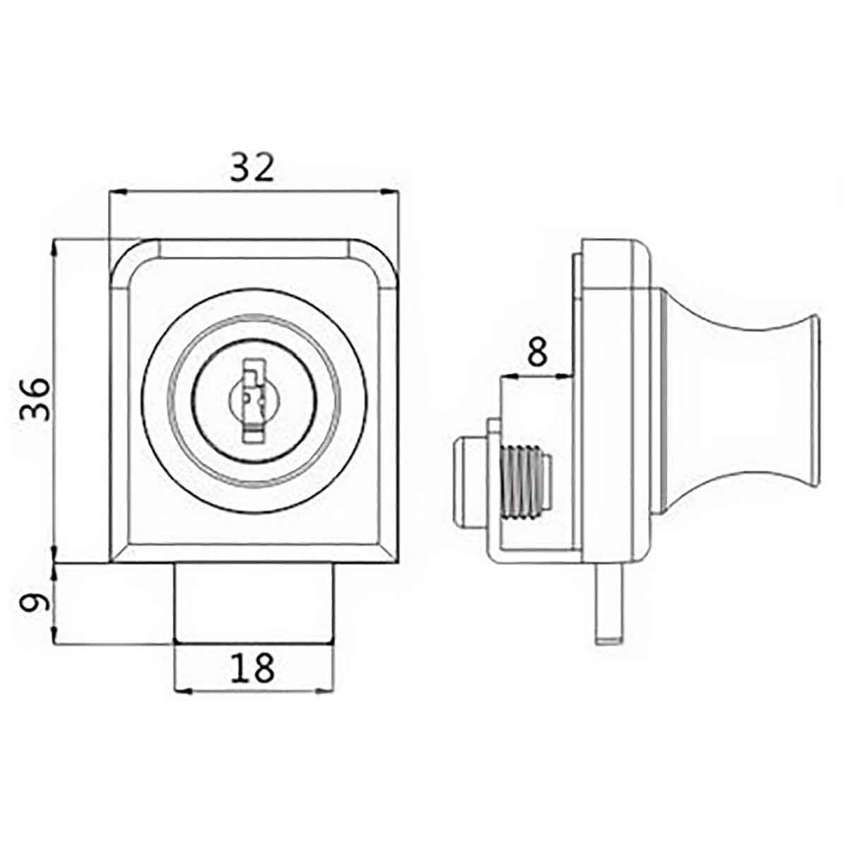 Dorfit DT407 Swing Glass Door Lock Single
