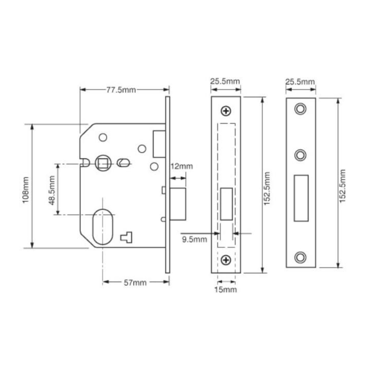 Union L21412 Oval Profile Escape Mortice Deadlock Suppliers Dealers